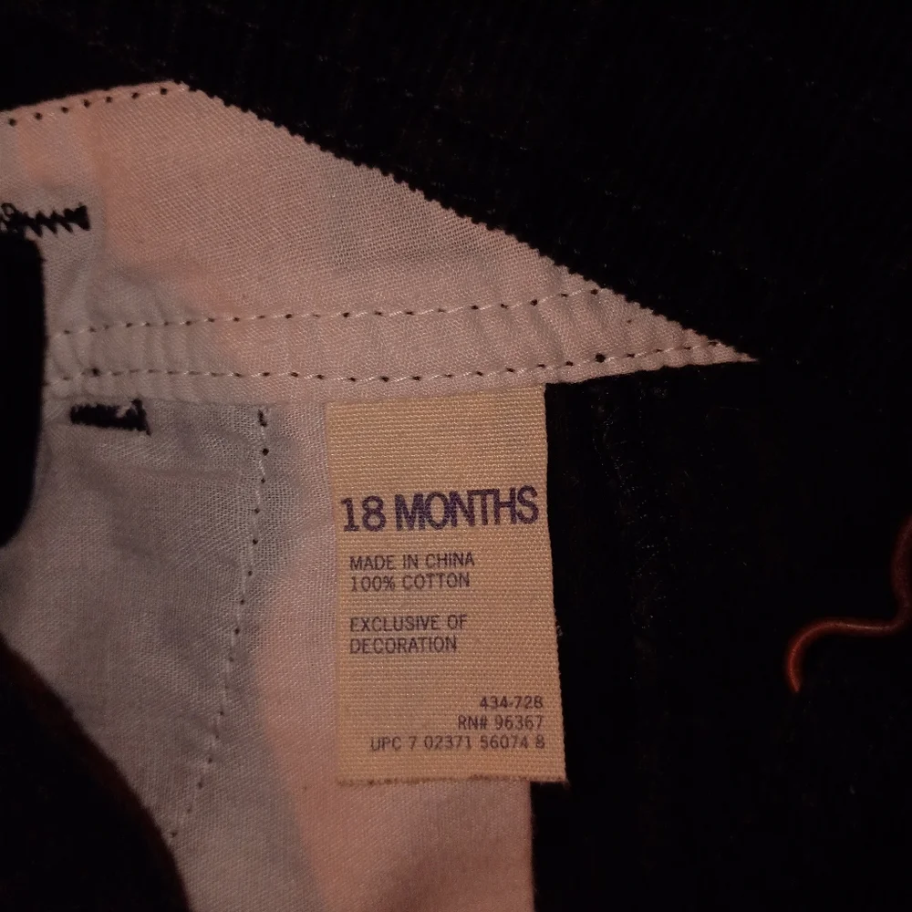 OshKosh B'gosh Toddler Girl Black Corduroy Overalls Size 18 Months
